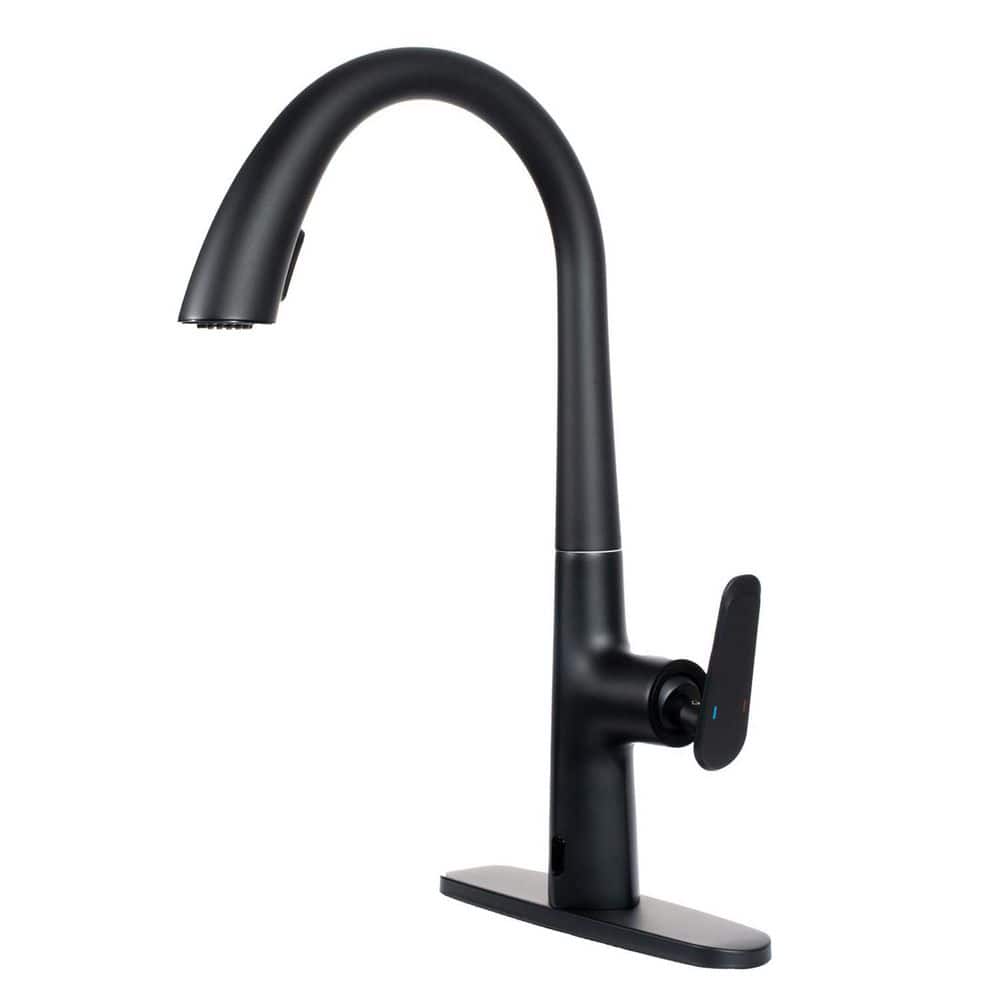 Single-Handles Touchless Pull Down Sprayer Kitchen Faucet Motion Sensor Kitchen Sink Faucet in Matte Black price history on PriceWatchPro