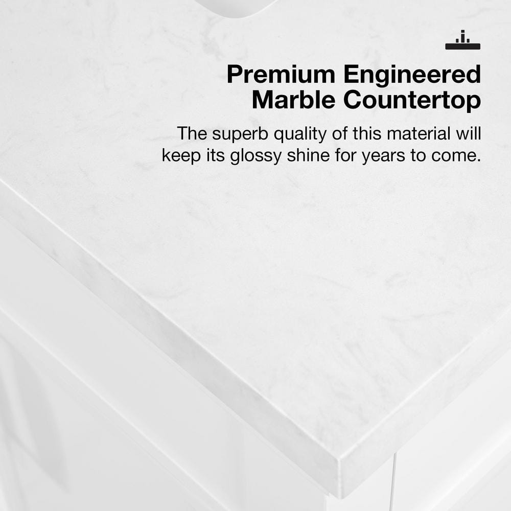 Salisbury 72" Pure White Double Sink Bathroom Vanity with Brass Hardware