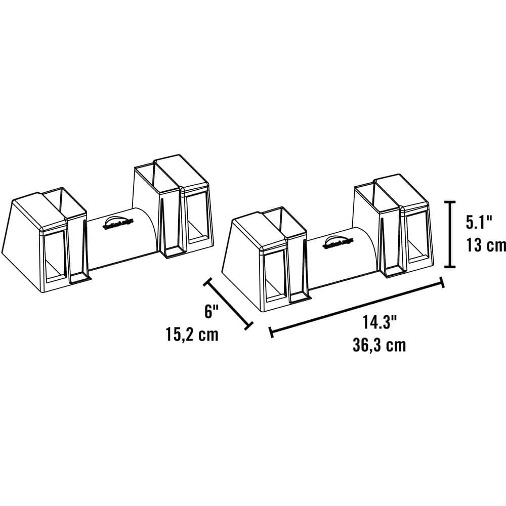 Adjustable Black Plastic Firewood Rack Bracket Kit with Natural Wood
