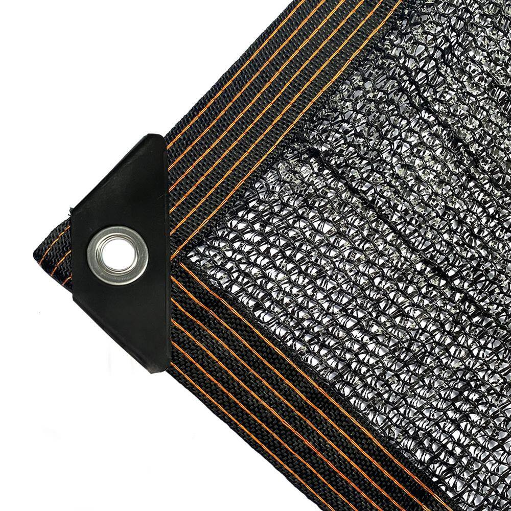 10' x 12' Black HDPE Mesh Shade Cloth with Grommets