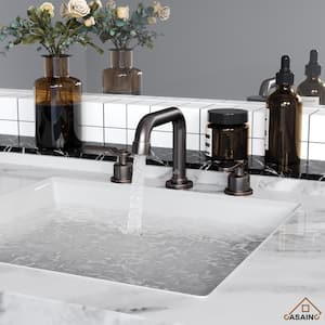 8 in. Widespread 2-Handle Bathroom Faucet with Drain Kit Included in Oil Rubbed Bronze