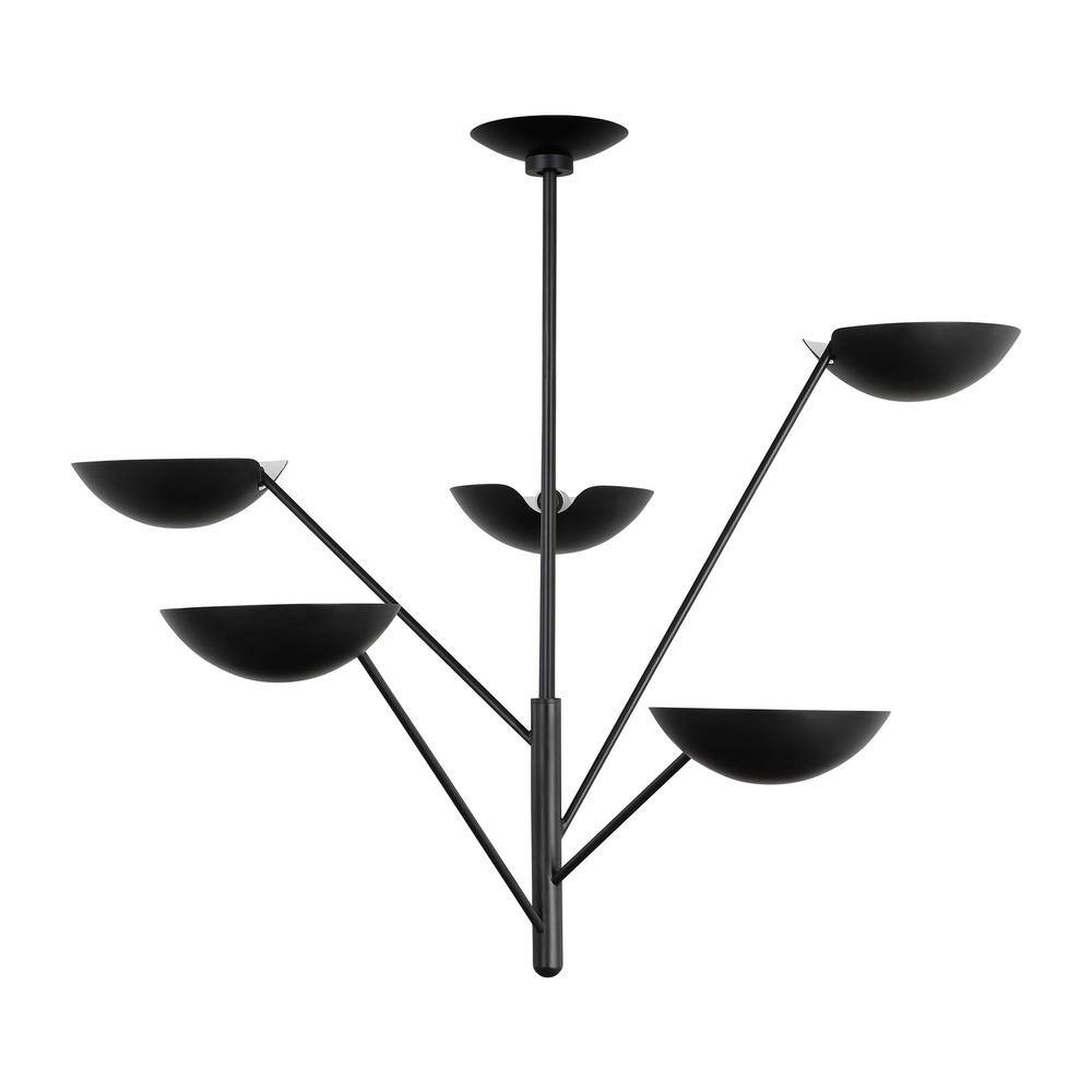 Nevel 5-Light Aged Iron Mid-Century Modern Chandelier