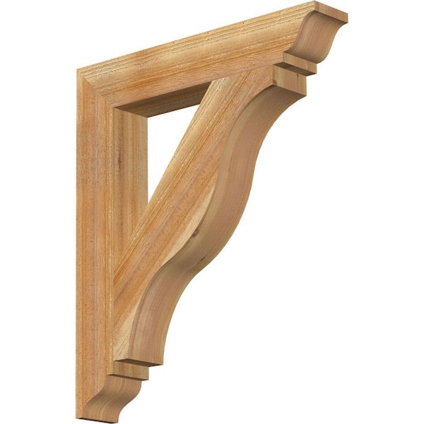 Ekena Millwork 4 in. x 28 in. x 24 in. Western Red Cedar Funston Traditional Rough Sawn Bracket
