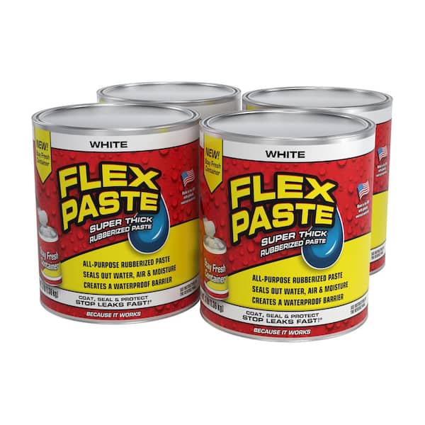 Flex Paste Net Wt 3 lb. White All Purpose Strong Flexible Watertight Multipurpose Sealant (4-Pack)