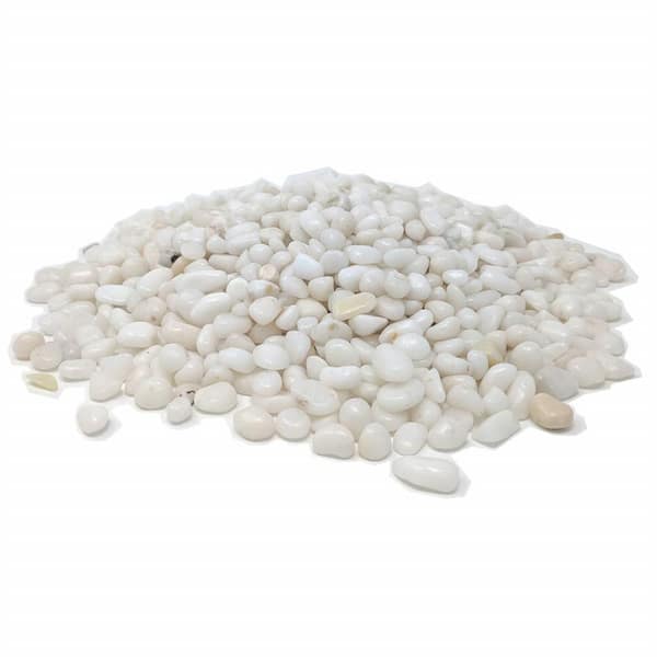 Dyiom 0.1 cu. ft. White Small Polished Pebbles 2 lbs. 3/8 in.-1/2 in. Size Landscape Rocks