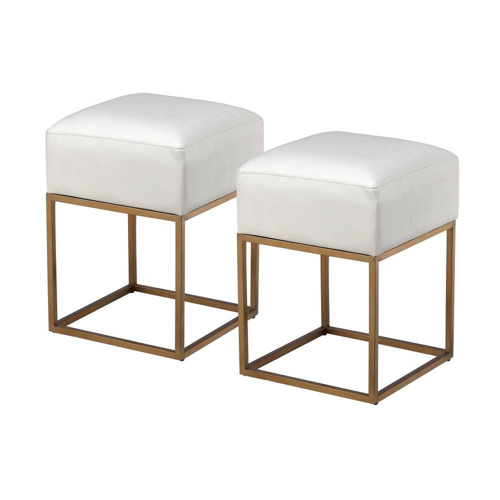 Coast to Coast Imports Avalon Gold 14 in. x 19 in. Accent Stool (Set of