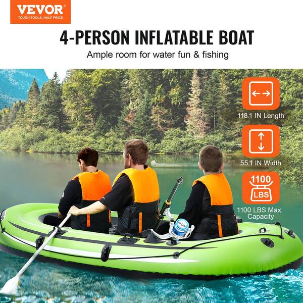 10ft 4-Person PVC River factory Raft Inflatable Boat with Paddles