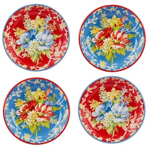 Blossom 36.42 fl. oz. Multi-Colored Earthenware Soup Bowls (Set of 4)