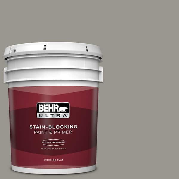 BEHR ULTRA 5 gal. #N360-4 Battleship Gray Extra Durable Flat Interior Paint & Primer