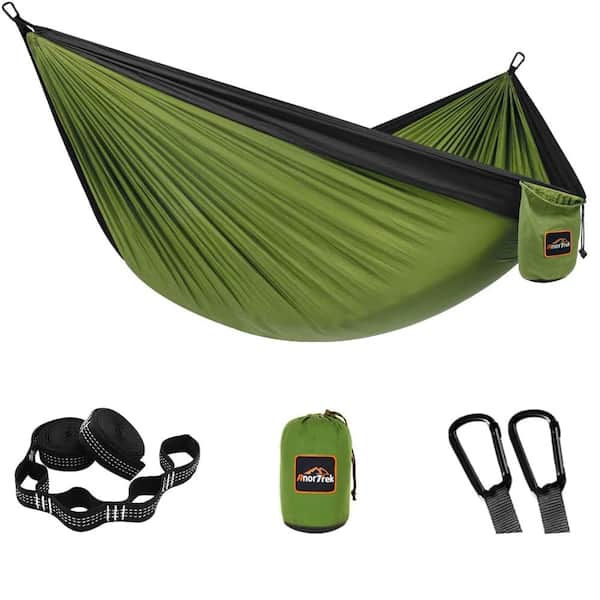 ITOPFOX 9.8 ft. Portable Hammock Bed Hammock in Olive Green And Black