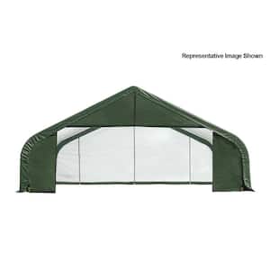 28 ft. W x 28 ft. D x 20 ft. H Steel and Polyethylene Garage Without Floor in Green with Corrosion-Resistant Frame