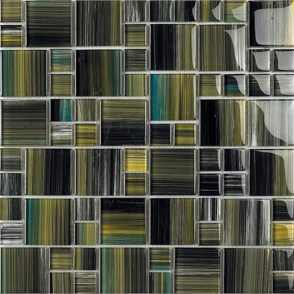 Epoch Architectural Surfaces Contempo Tatara-1671 Mosaic Glass 12 in. x 12 in. Mesh Mounted Tile (5 Sq. Ft./Case)-DISCONTINUED
