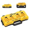 DEWALT 20-Volt MAX 4-Port Charger with 20-Volt MAX Lithium-Ion 5.0 Ah and 2.0 Ah Batteries