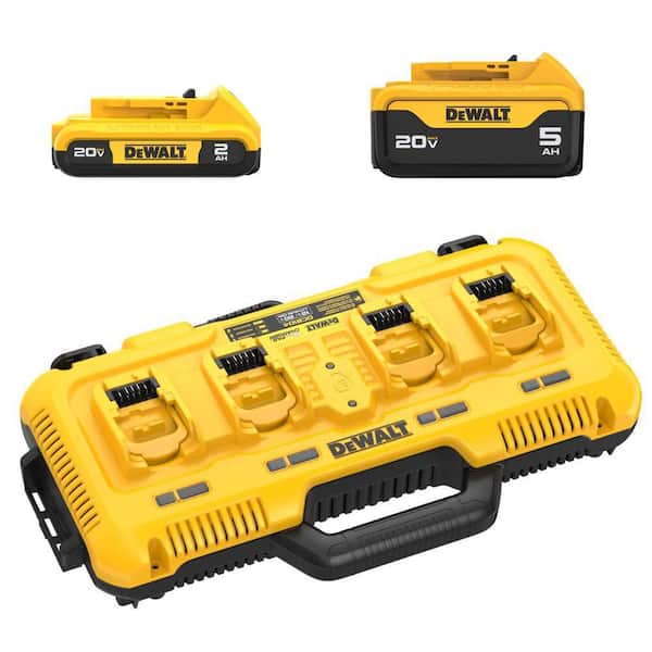 20V MAX 4-Port Charger with 20V MAX Lithium-Ion 5.0 Ah and 2.0 Ah Batteries