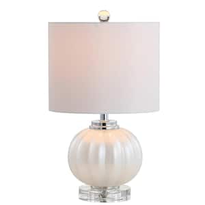 Pearl 17.5 in. White/Chrome Glass/Crystal LED Table Lamp