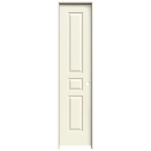 JELD-WEN 18 in. x 80 in. Avalon Vanilla Painted Left-Hand Textured Hollow Core Molded Composite Single Prehung Interior Door