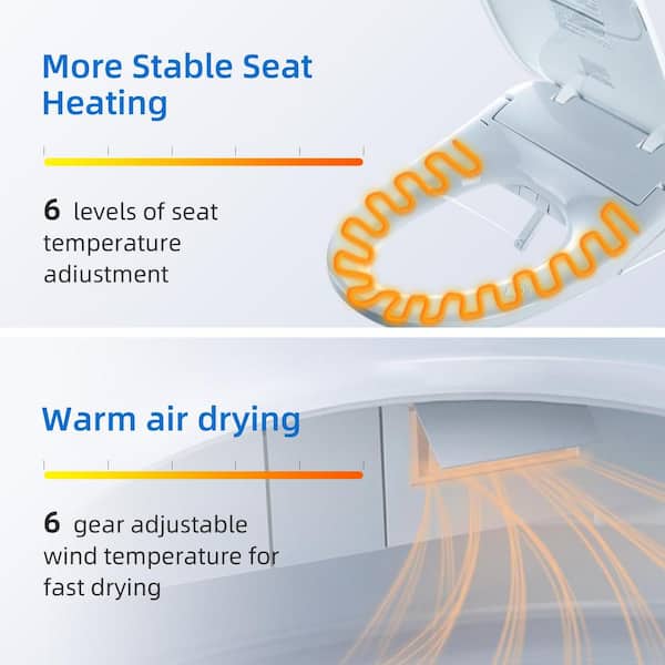 WOODBRIDGE Electric Plug-In Elongated Bidet Toilet Seat with Auto-Features