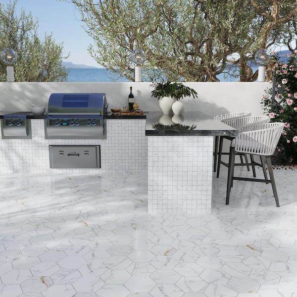 Splendor White 11.81 in. x 11.81 in. Matte Porcelain Mosaic Wall and Floor Tile (10.76 sq. ft./case) (11-pack)
