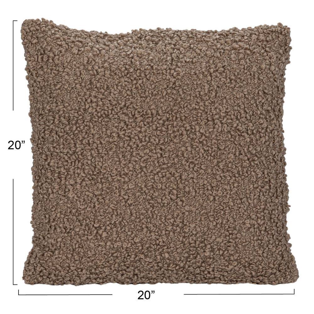 20" Gray Hand-Woven Fabric Indoor/Outdoor Pillow