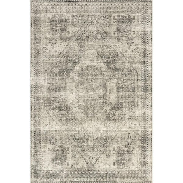Winny SplashGuard Machine Washable Area Grey 5 ft. x 7 ft. Indoor Area Rug