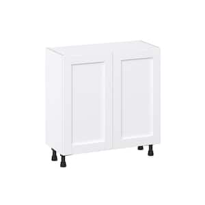 Mancos Bright White Shaker Assembled Shallow Base Kitchen Cabinet (33 in. W X 34.5 in. H X 14 in. D)