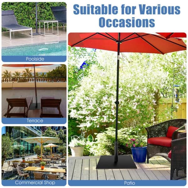 in store patio umbrella hoe Textilene Dining Set of 7 with Hole, Wood-Grain Tabletop This allows the tilt joint to be made from a lighter weight material instead of costly metal PatioKingdom Rectangular Patio Umbrella, Outdoor