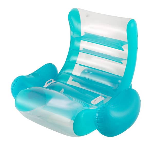 Summer Waves Teal Inflatable Pool Rocking Lounge Chair