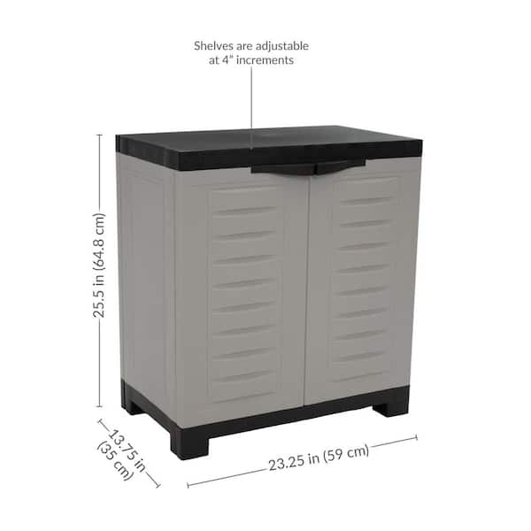 Sunnydaze Heavy-Duty Plastic Storage 23.25 in. W x 25.5 in. H x
