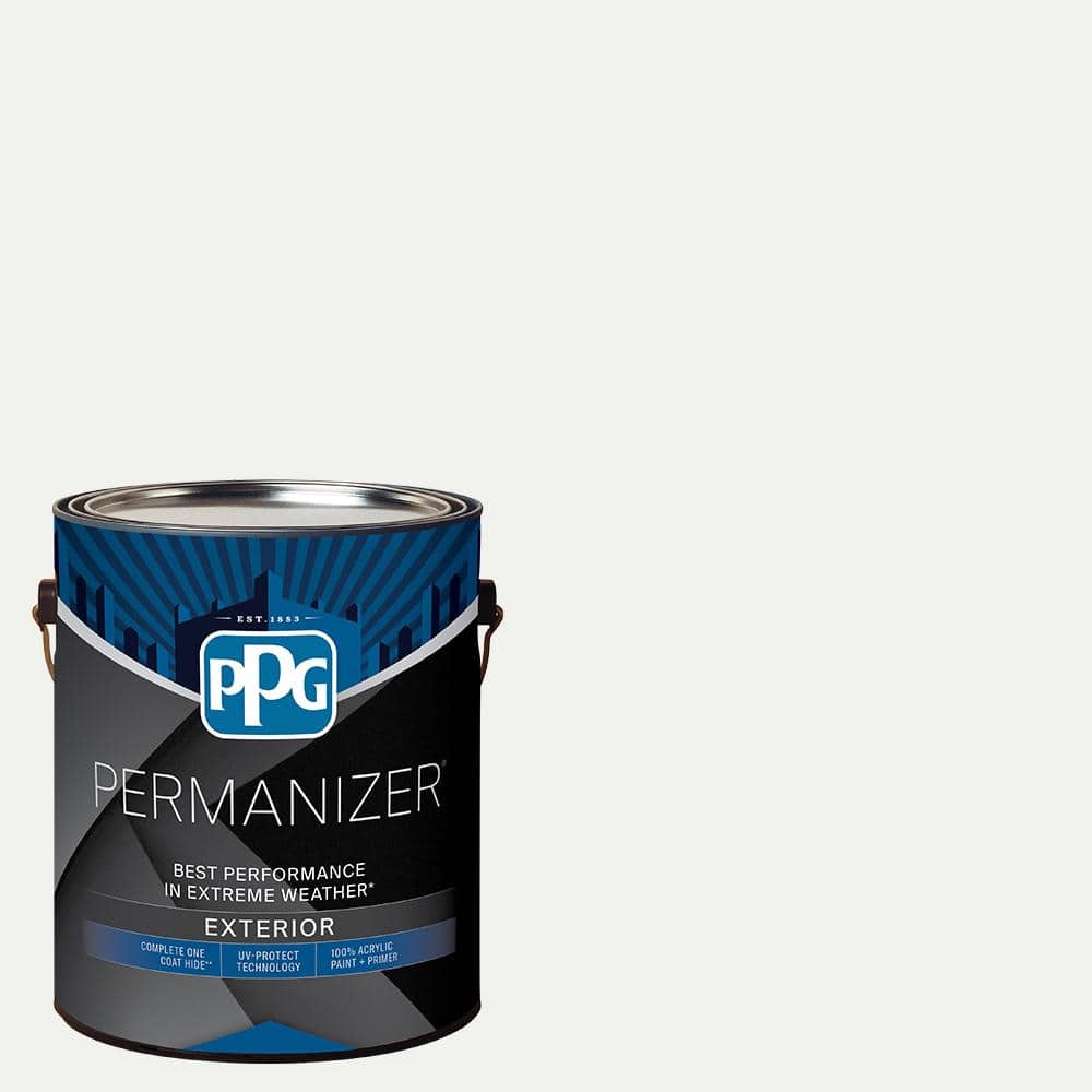 PERMANIZER 1 gal. PPG10011 Delicate White SemiGloss Exterior Paint