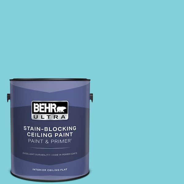 1 gal. #P470-3 Sea of Tranquility Ceiling Flat Interior Paint and Primer