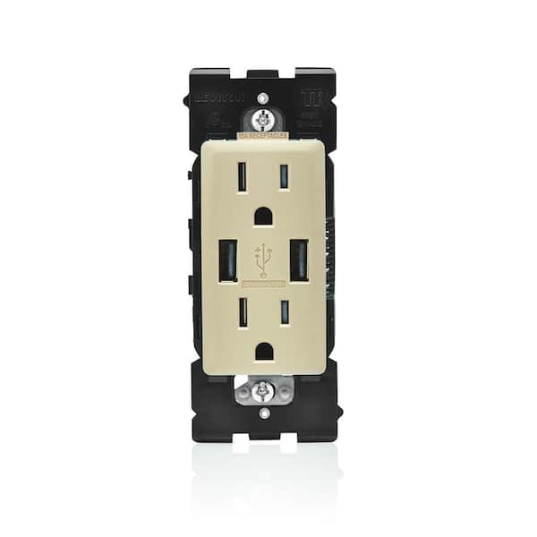 15 Amp 125 V Tamper Resistant Duplex Outlet/Receptacle, Cafe Latte (1-Pack) RUAA1-CA