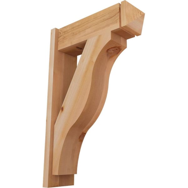 Ekena Millwork 8 in. x 36 in. x 24 in. Fuston Arts and Crafts Smooth Western Red Cedar Outlooker
