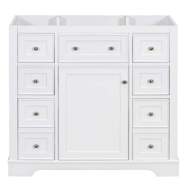 Virubi 36 in. Bath Vanity Cabinet without Top in White with 6-Drawers and Cabinet