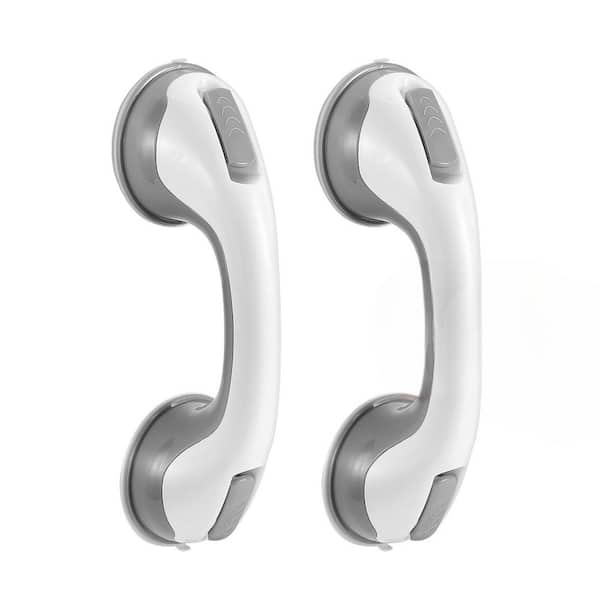12 Inch Suction Shower Grab Bars for Seniors Bathroom Safety Handle for Shower Chair and Stool Non-Slip 2 Pack