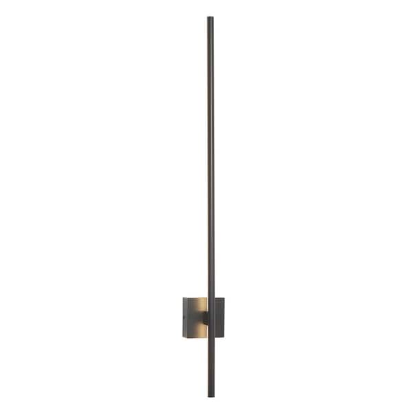 UMEILUCE 43.7 in. 1 Light Linear Cylinder Black LED Dimmable Wall Sconce for Living Room Restaurant Stairs, 3000K Warm Light