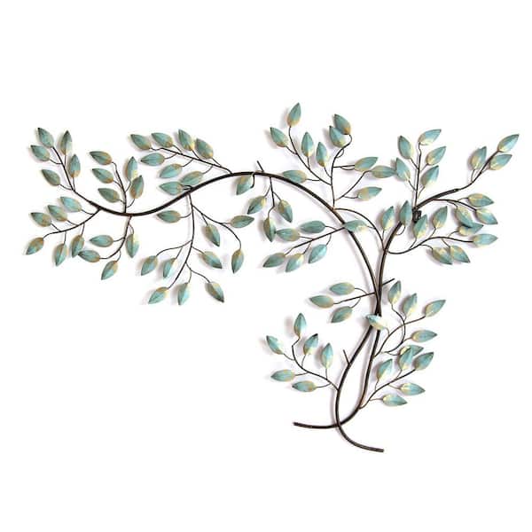 HomeRoots 39 in. Charlie Metal Blue Green Wall Decor