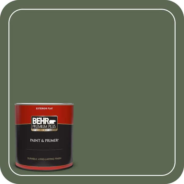 BEHR PREMIUM PLUS 1 qt. #S390-7 Trailing Vine Flat Exterior Paint & Primer