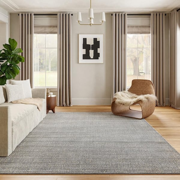 Perfect Handwoven Jute-Blend Grey 12 ft. x 15 ft. Indoor Area Rug