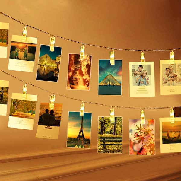 Enjoydeal LED Photo Clip String Lights,20LED Photo Clips Battery Powered 3M Photo Window Hanging Peg Fairy String Light for Hanging Picture,Notes Warm White Paintings Card,Home Decoration,Wedding Party
