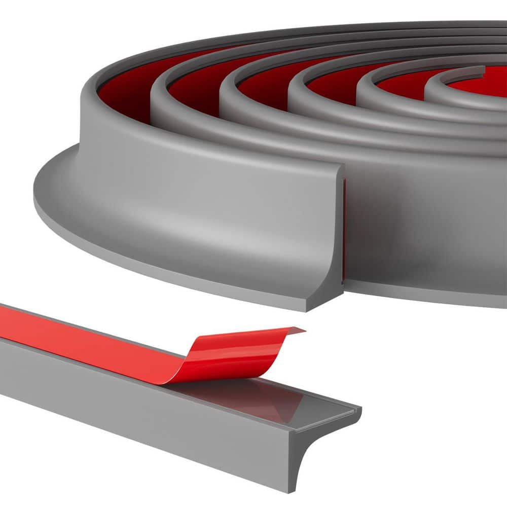 98 in. L Shower Threshold Water Dam Guard, Silicone Rubber Shower Door Bootom Seal Strip for Walk in Shower in Gray price history on PriceWatchPro