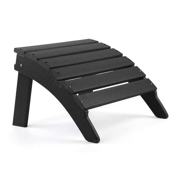 Phewnyzo ‎21 in. x 18 in. x 13.2 in. Black Plastic For Outdoor Ottoman Foot Rest