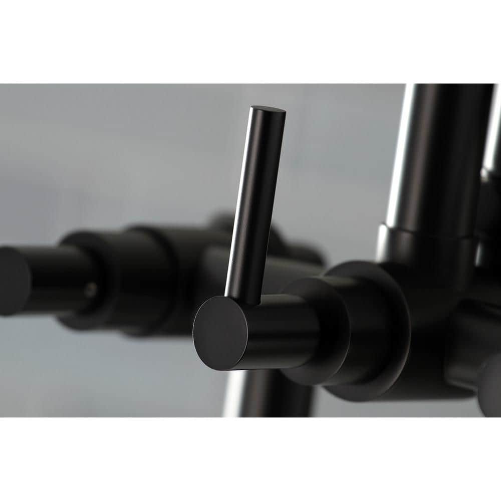 Matte Black Brass Deck Mount Tub Filler with Hand Shower
