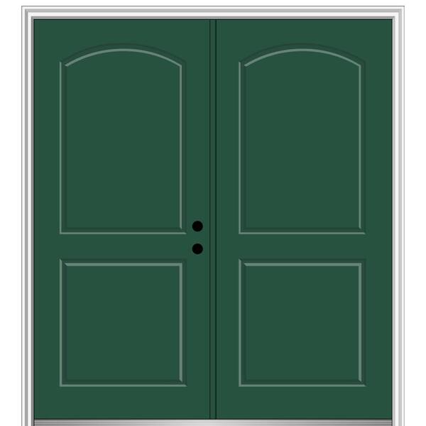 MMI Door 72 in. x 80 in. Classic Left-Hand Inswing 2-Panel Archtop Painted Fiberglass Smooth Prehung Front Door with Brickmould