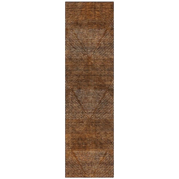 Addison Rugs Chantille Machine Washable Indoor/Outdoor Abstract ACN777 Terracotta 2 ft. 3 in. x 7 ft. 6 in. Area Rug