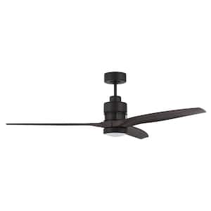 Sonnet WIFI 60 in. Indoor Dual Mount Flat Black Ceiling Fan with Smart Wi-Fi Enabled Remote & Integrated LED Light