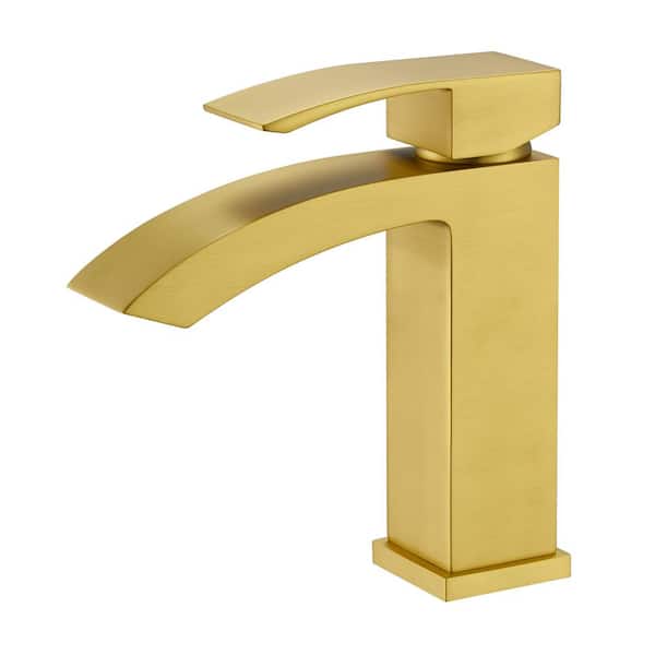 Flynama Single Handle Single Hole Vessel Sink Faucet in Brushed Gold
