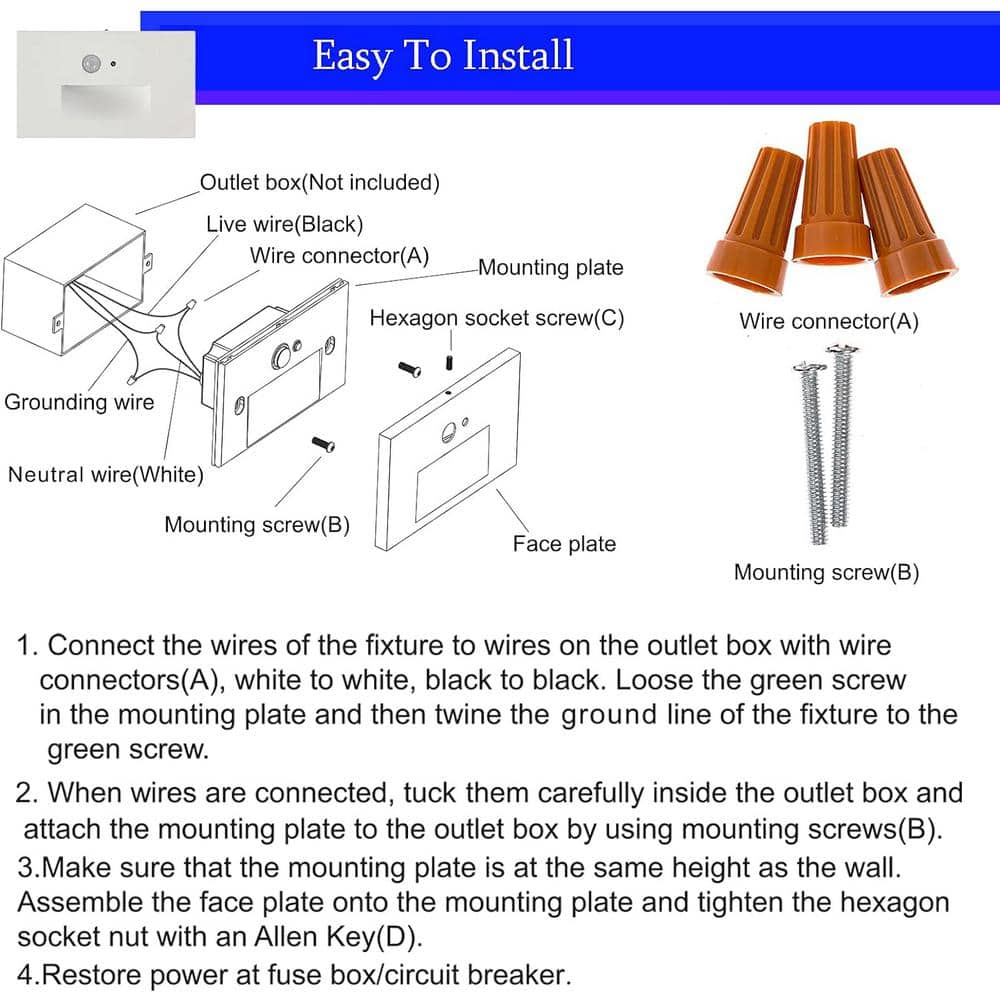 White Aluminum Integrated LED Motion Sensor Step Light