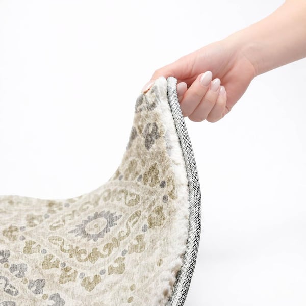 Dream Shag Premium Machine Washable Abstract ADS761 Ivory 10 ft. x 14 ft. Area Rug