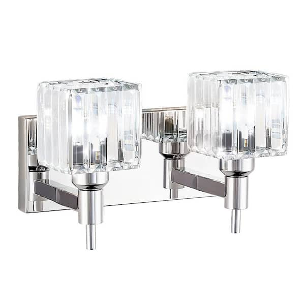 Two Glam deals Modern Umbrella Wall Sconce Light Fixtures Chrome Metallic Glass