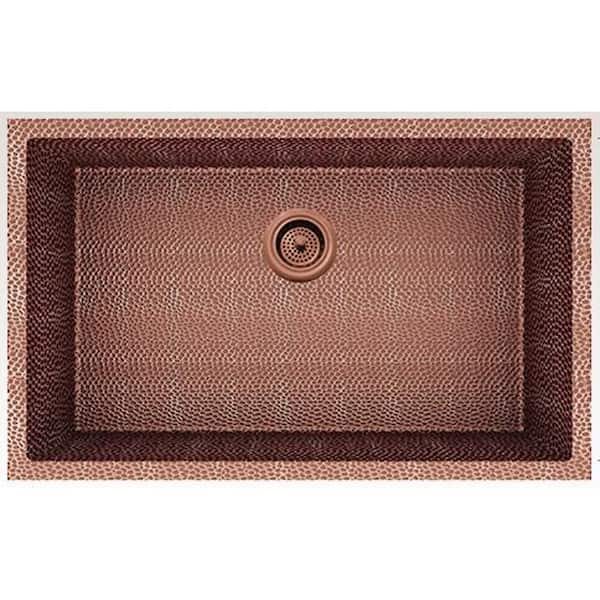Copper 29 in. W Single Bowl 10 mm Radius Undermount Kitchen Sink